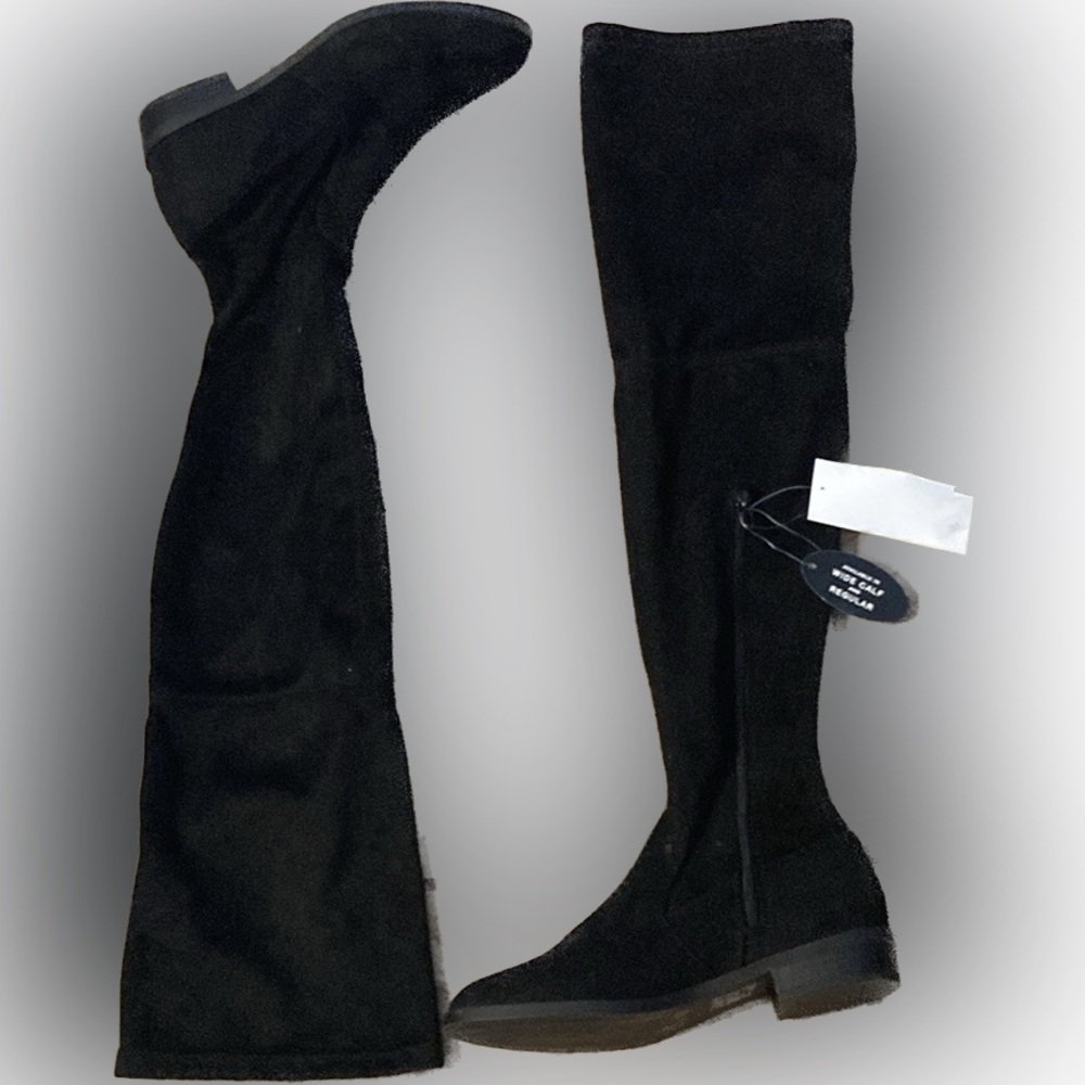INC International Concepts Irinaa faux suede over the knee black boots. Size 7